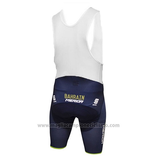 2018 Abbigliamento Ciclismo Bahrain Merida Rosso Manica Corta e Salopette